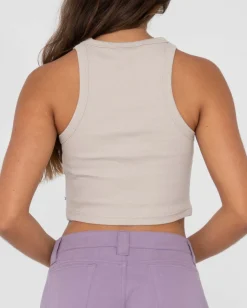 Camiseta Sin Mangas Racer En Blanco><noscript><img width=