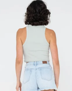 Camiseta Sin Mangas Racer En Blanco><noscript><img width=