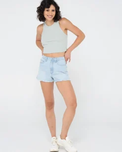 Camiseta Sin Mangas Racer En Blanco><noscript><img width=