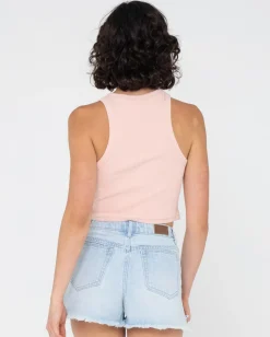 Camiseta Sin Mangas Racer En Blanco><noscript><img width=
