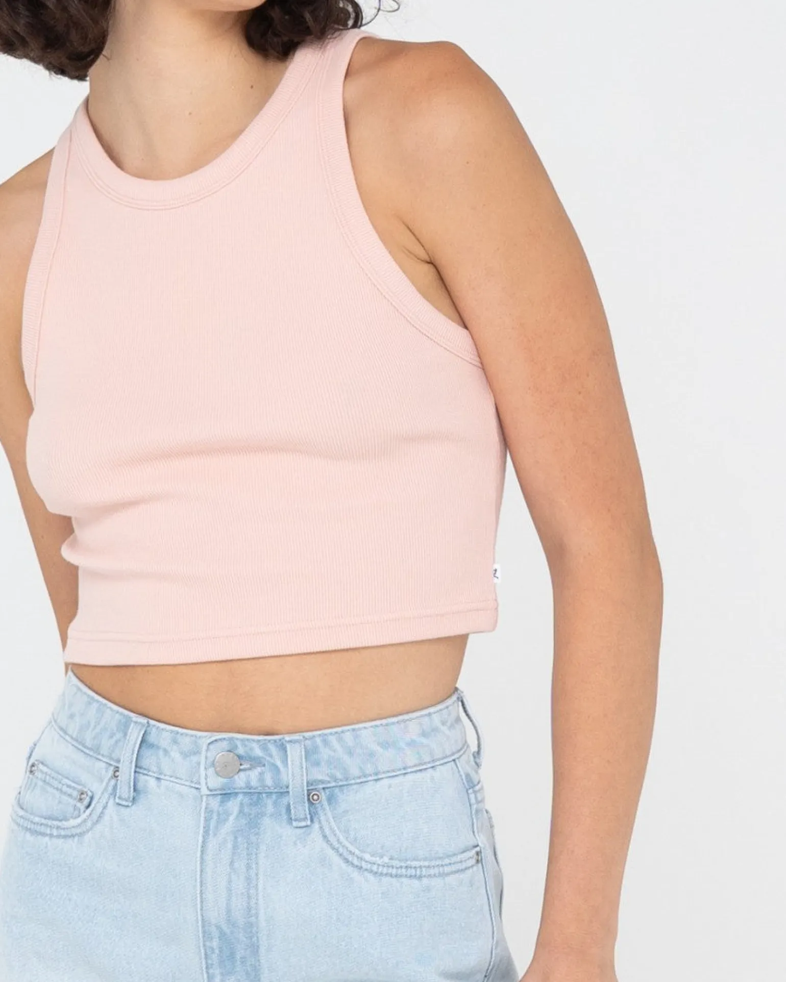 Camiseta Sin Mangas Racer En Blanco>Rusty Shop