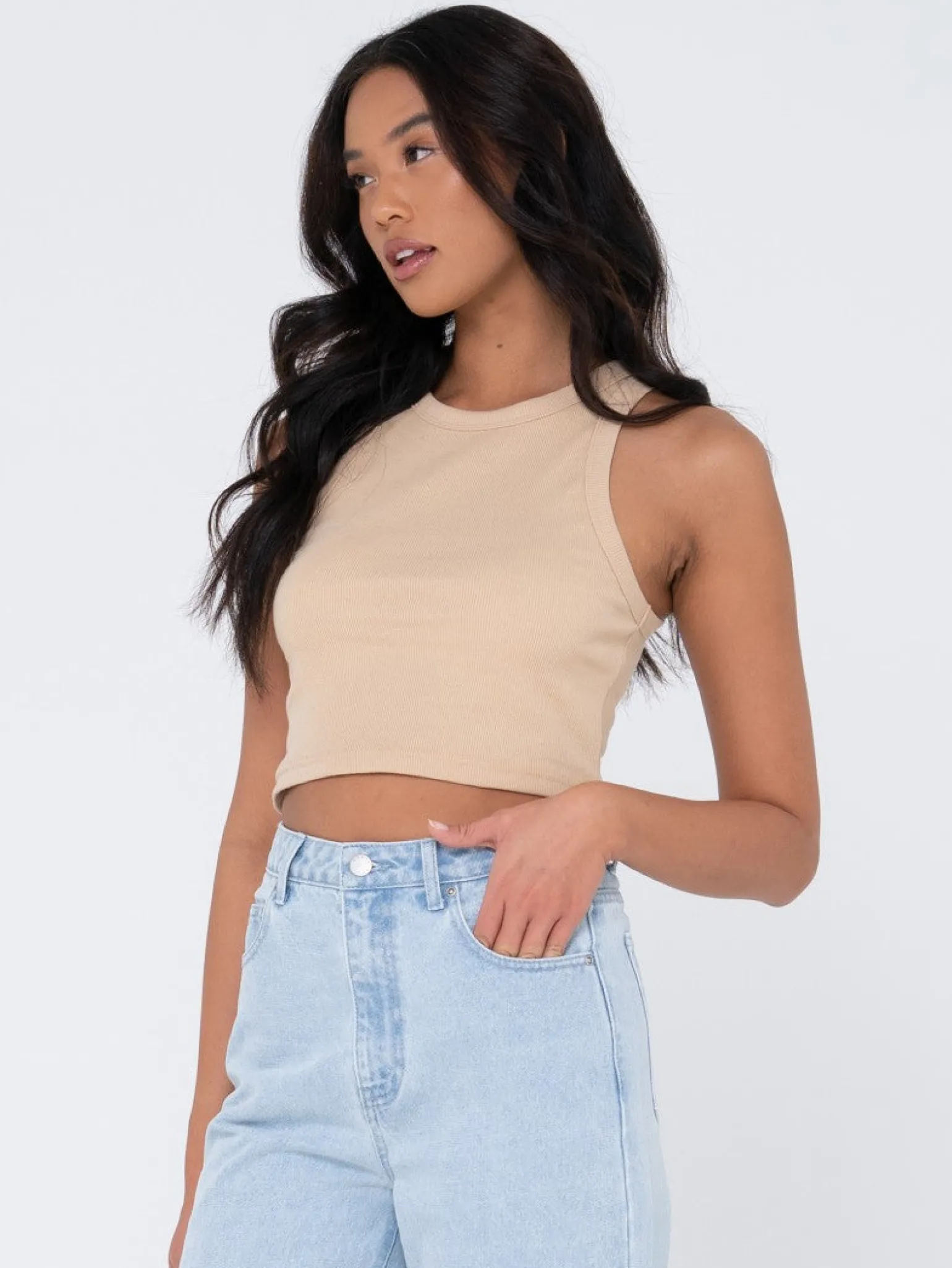Camiseta Sin Mangas Racer En Blanco>Rusty Cheap