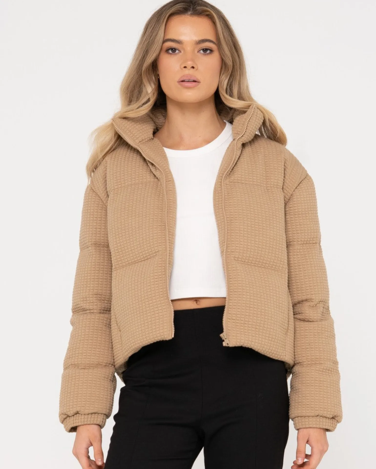 Chaqueta Acolchada Con Textura Soleil>Rusty Hot