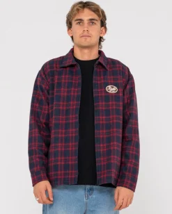 Chaqueta Tejida A Cuadros Con Cremallera Woodchuck>Rusty Clearance