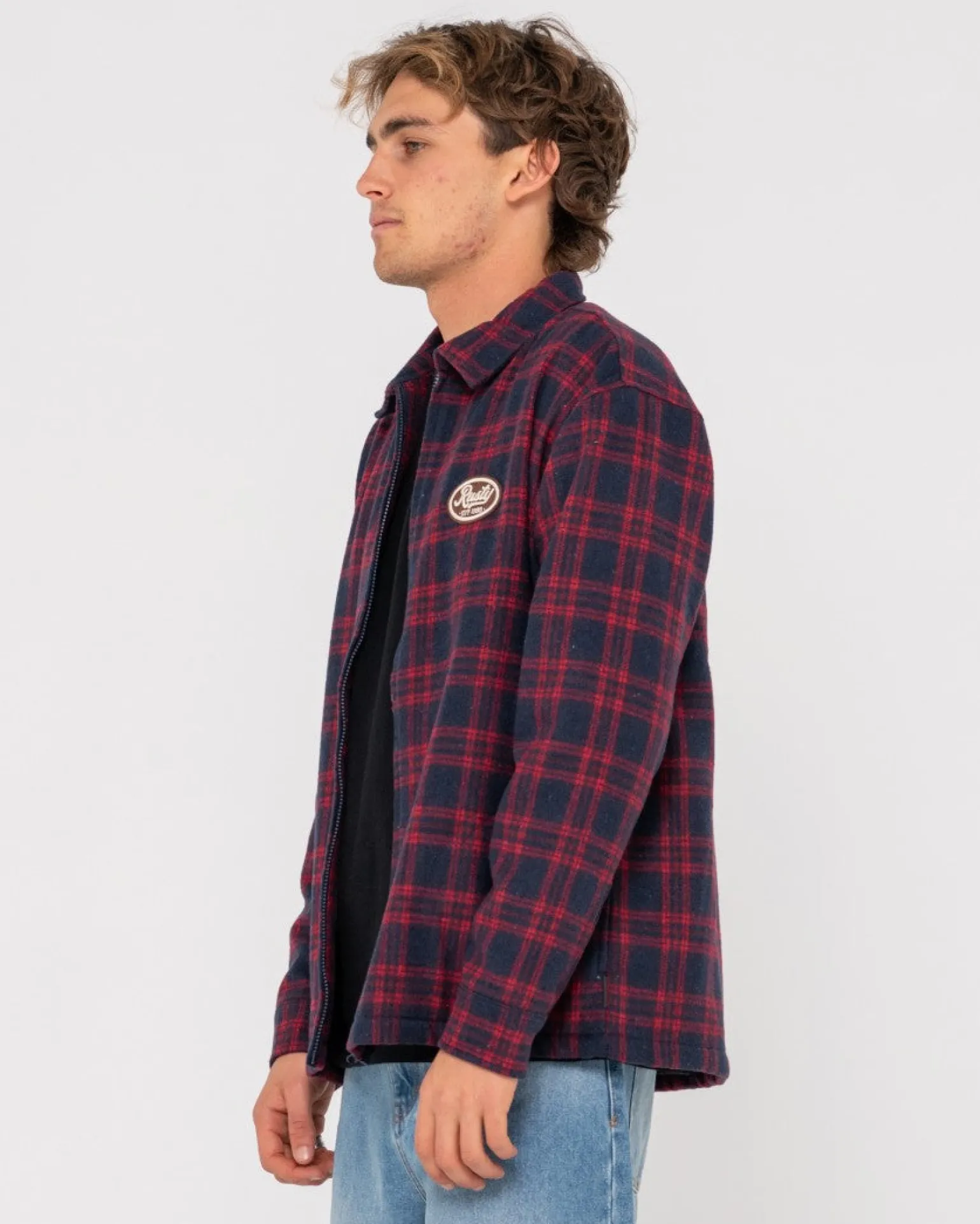 Chaqueta Tejida A Cuadros Con Cremallera Woodchuck>Rusty Clearance