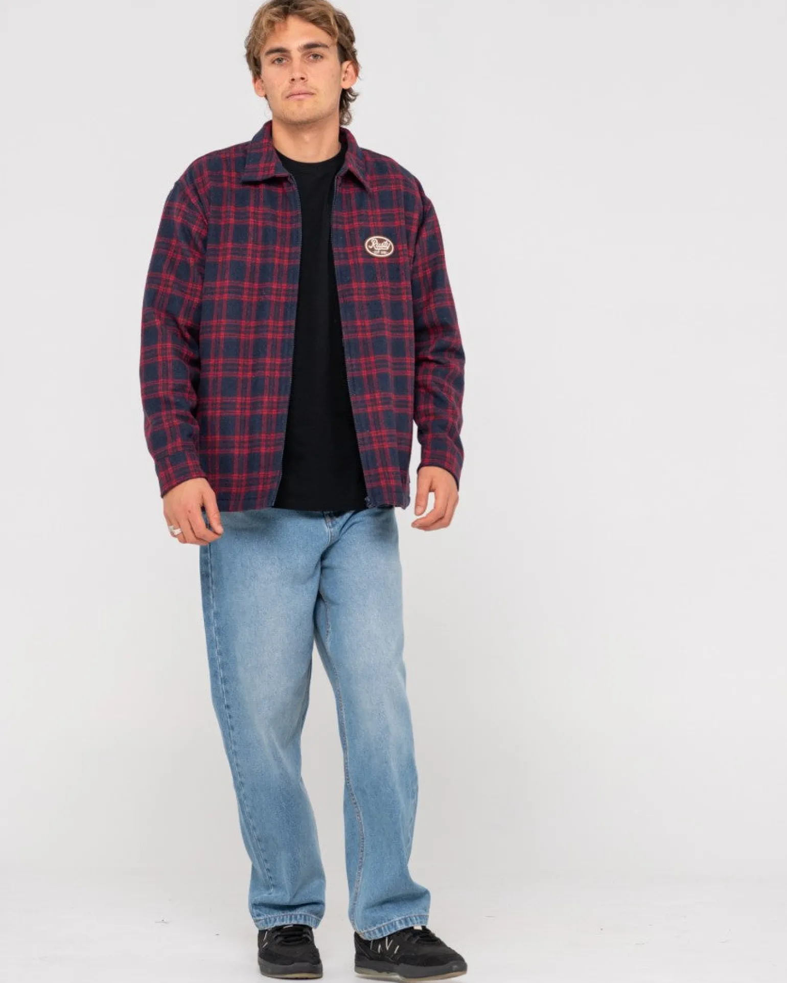Chaqueta Tejida A Cuadros Con Cremallera Woodchuck>Rusty Clearance