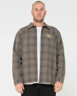 Chaqueta Tejida A Cuadros Con Cremallera Woodchuck>Rusty Clearance