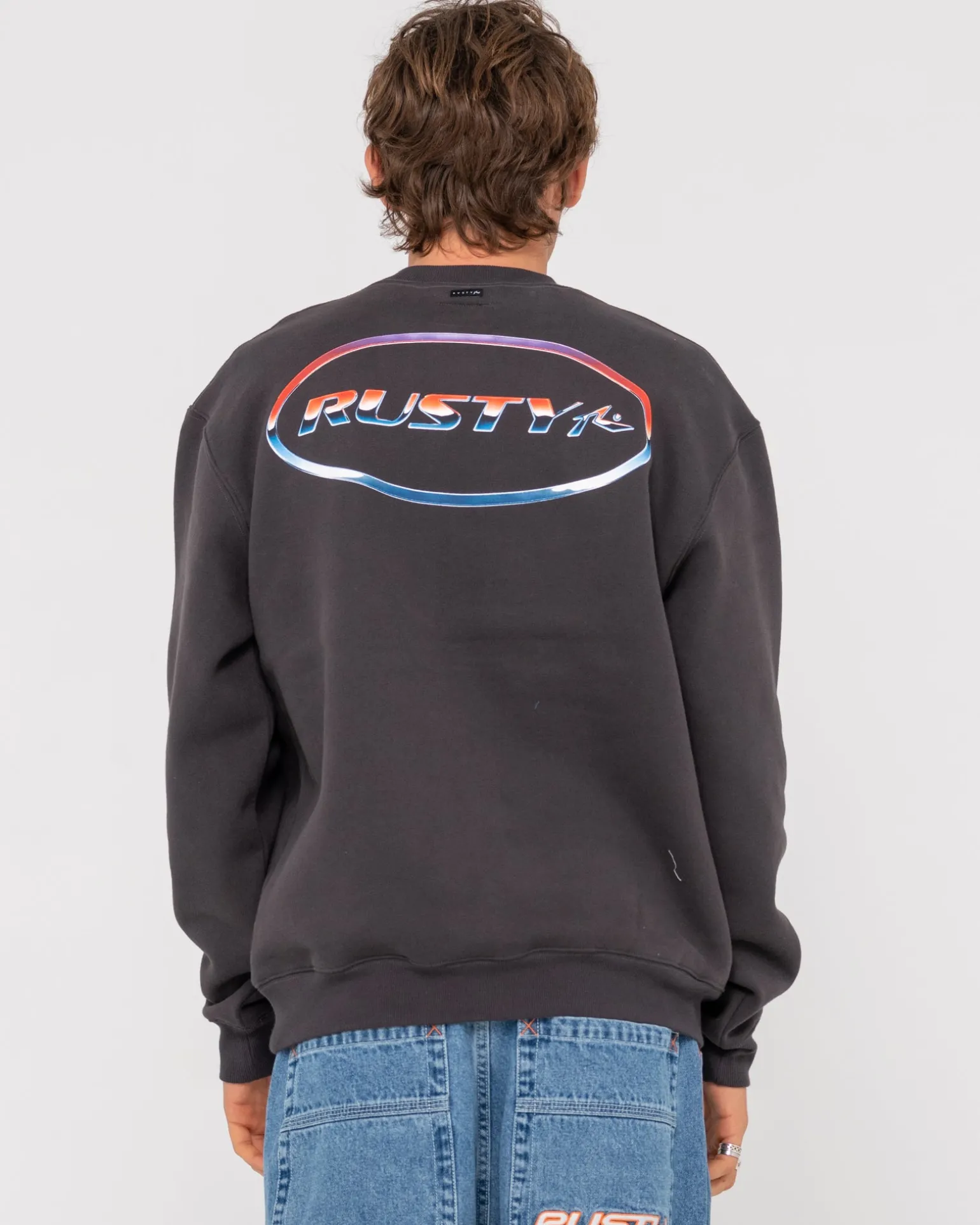 Chromatose Relaxed Super Fleece Crew>Rusty Clearance