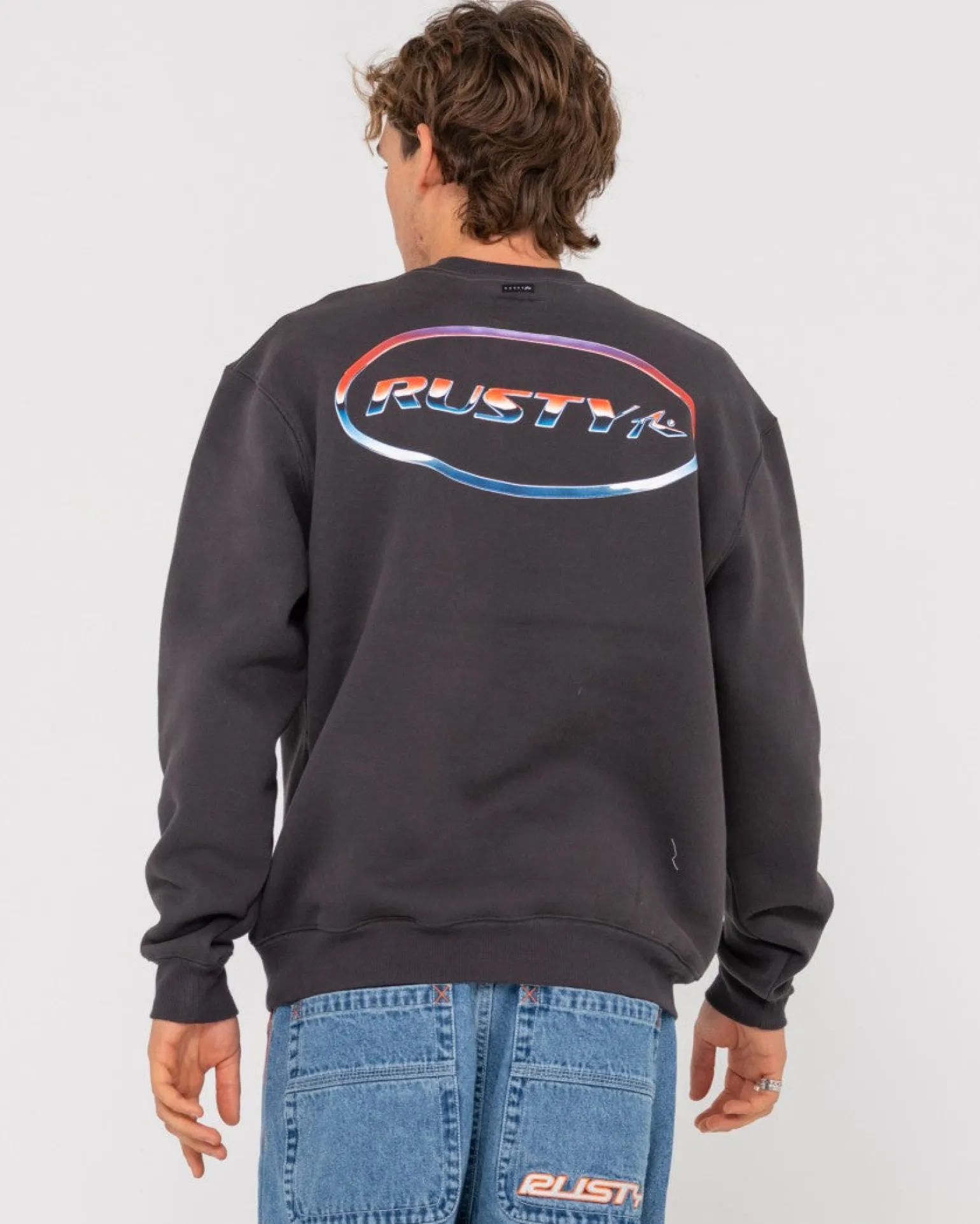 Chromatose Relaxed Super Fleece Crew>Rusty Clearance
