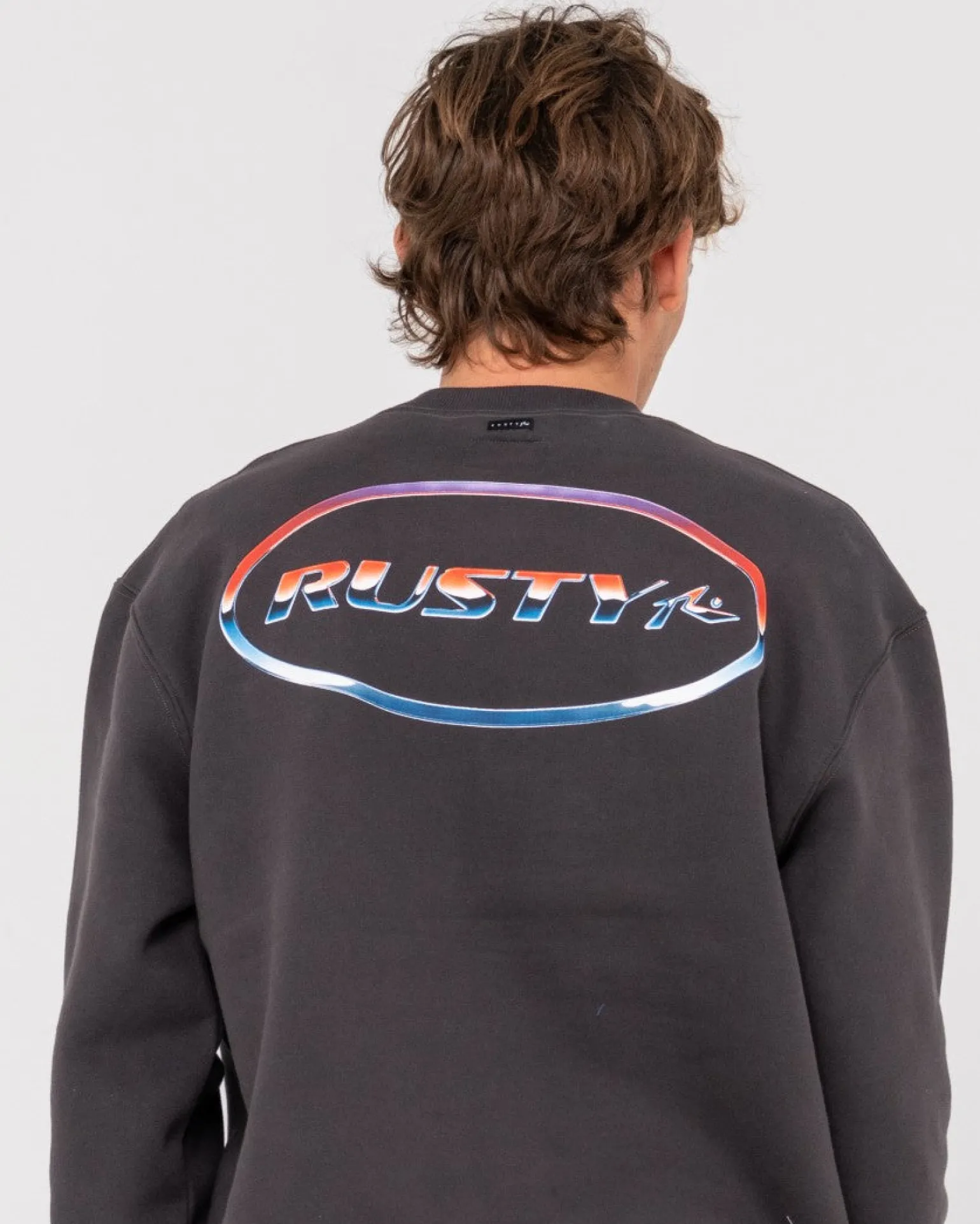 Chromatose Relaxed Super Fleece Crew>Rusty Clearance