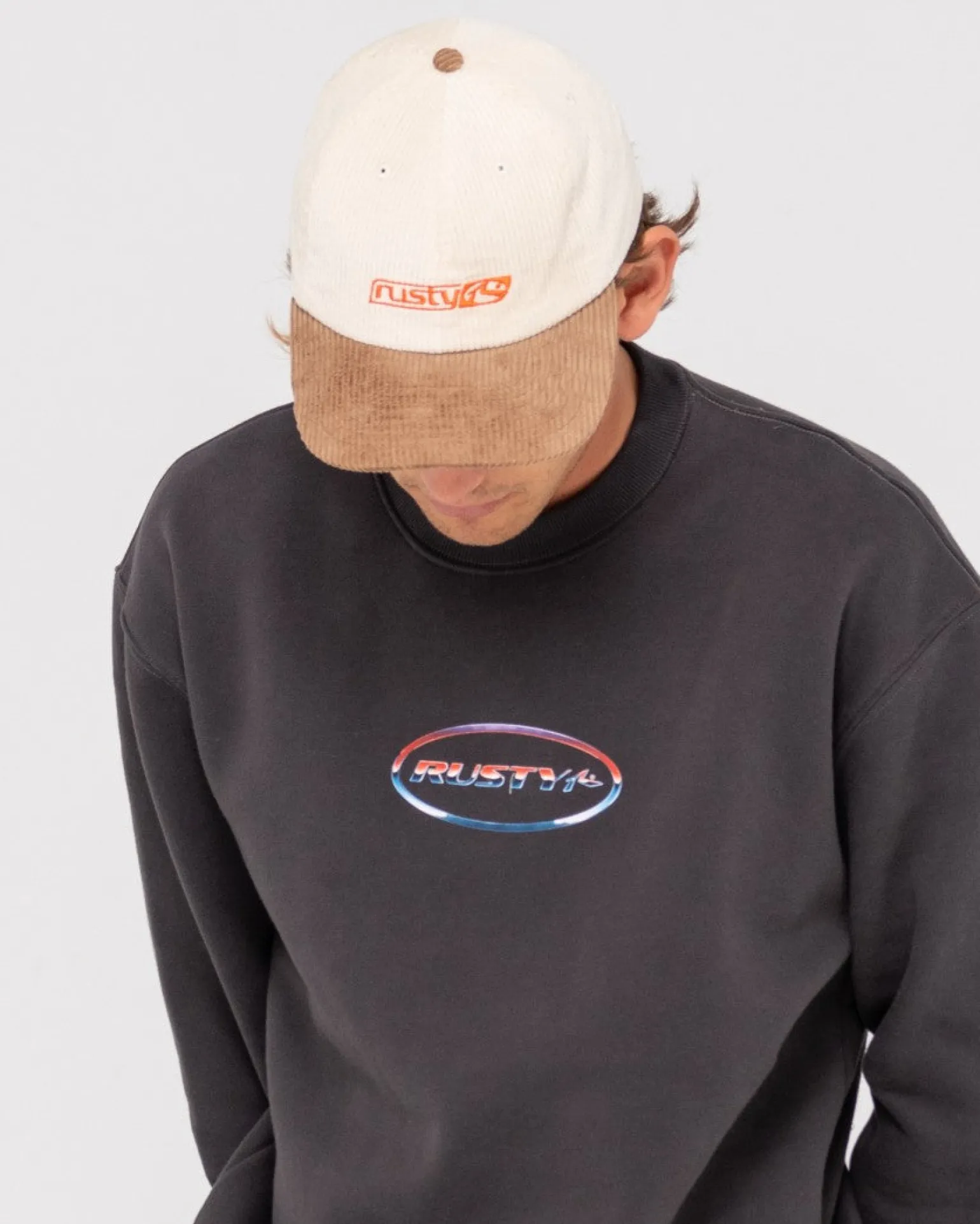Chromatose Relaxed Super Fleece Crew>Rusty Clearance