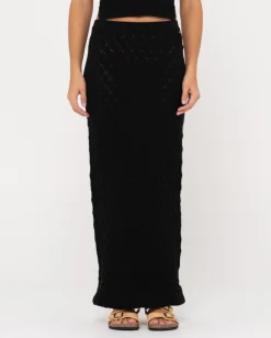 Falda Larga De Punto Con Croche Leo>Rusty Cheap