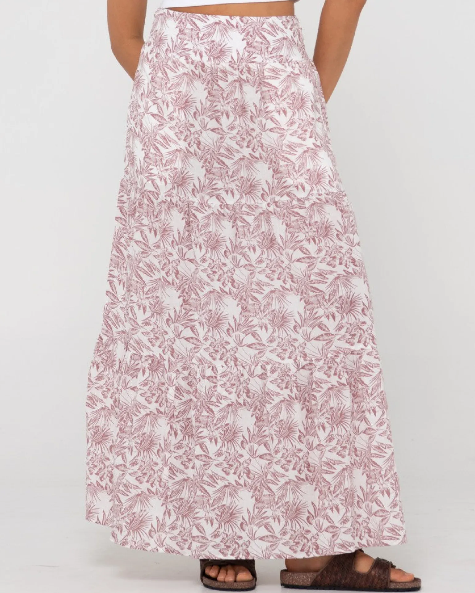 Falda Larga Floral De Talle Alto Faye>Rusty Discount