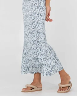 Falda Midi De Talle Alto Con Estampado Floral De Balnear><noscript><img width=