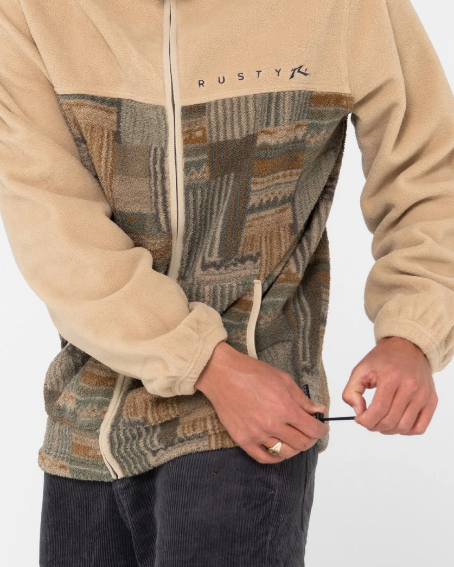 Forro Polar Con Cremallera Completa Y Paneles Shag>Rusty Shop