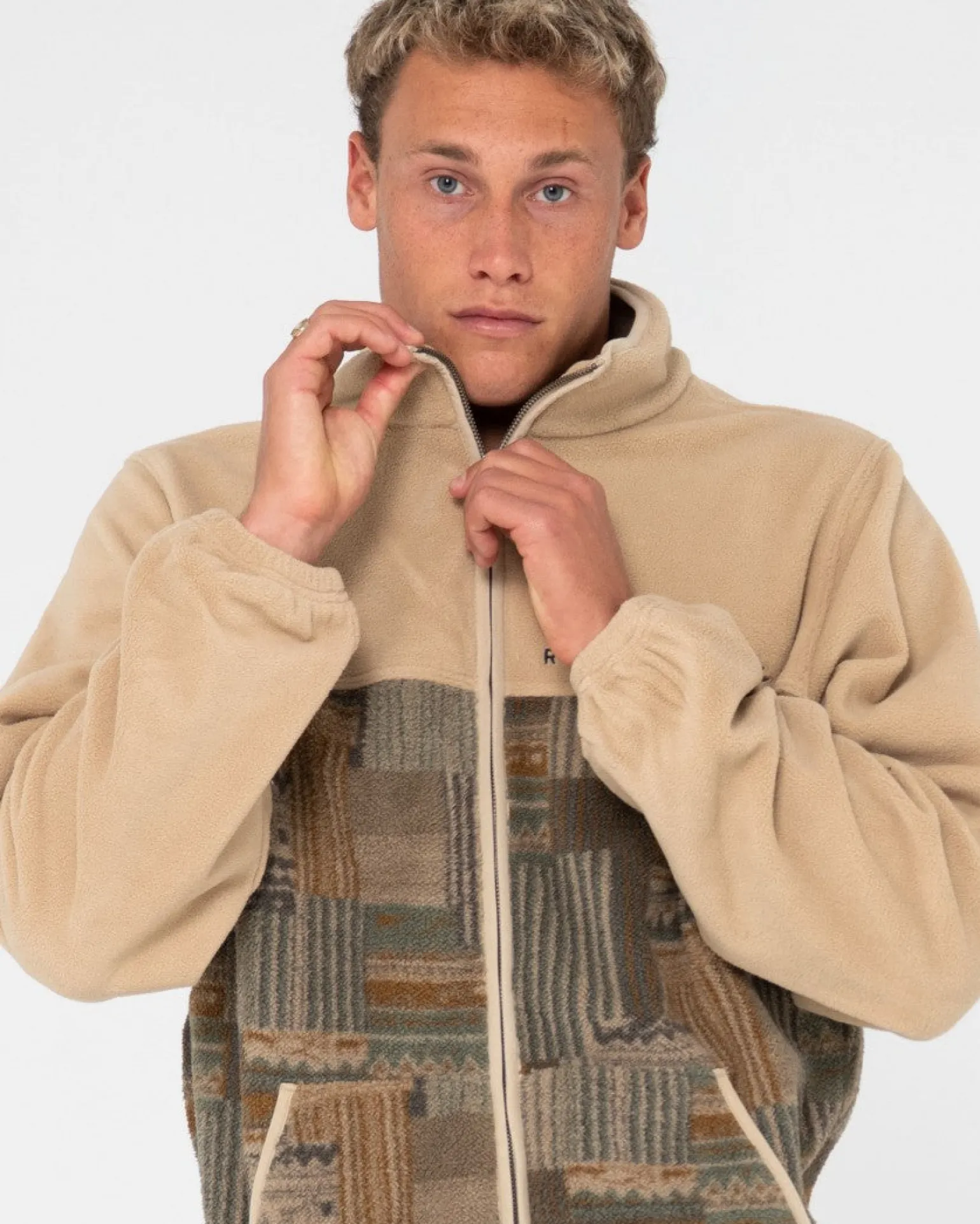 Forro Polar Con Cremallera Completa Y Paneles Shag>Rusty Shop