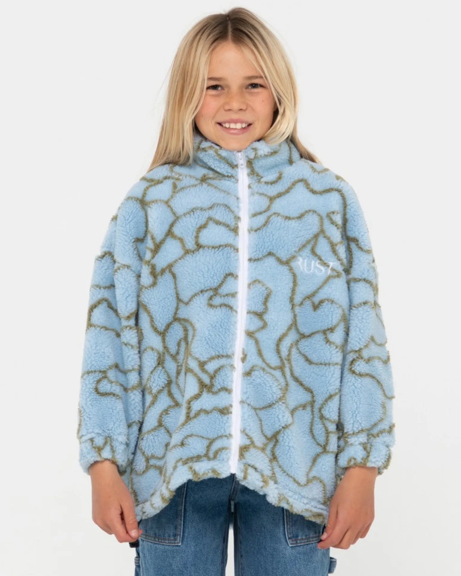 Forro Polar Sherpa Con Cremallera Low Tides Para Nina>Rusty Discount
