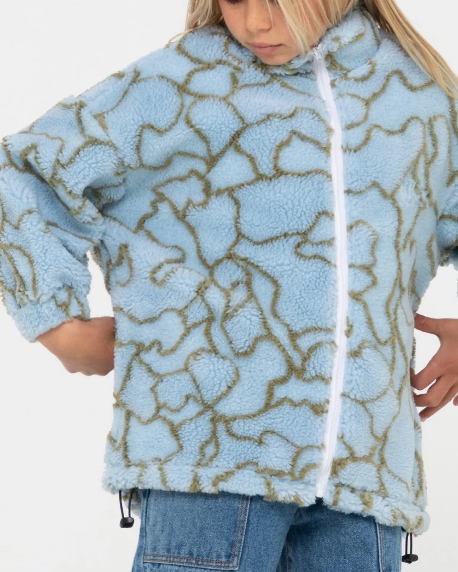 Forro Polar Sherpa Con Cremallera Low Tides Para Nina>Rusty Discount