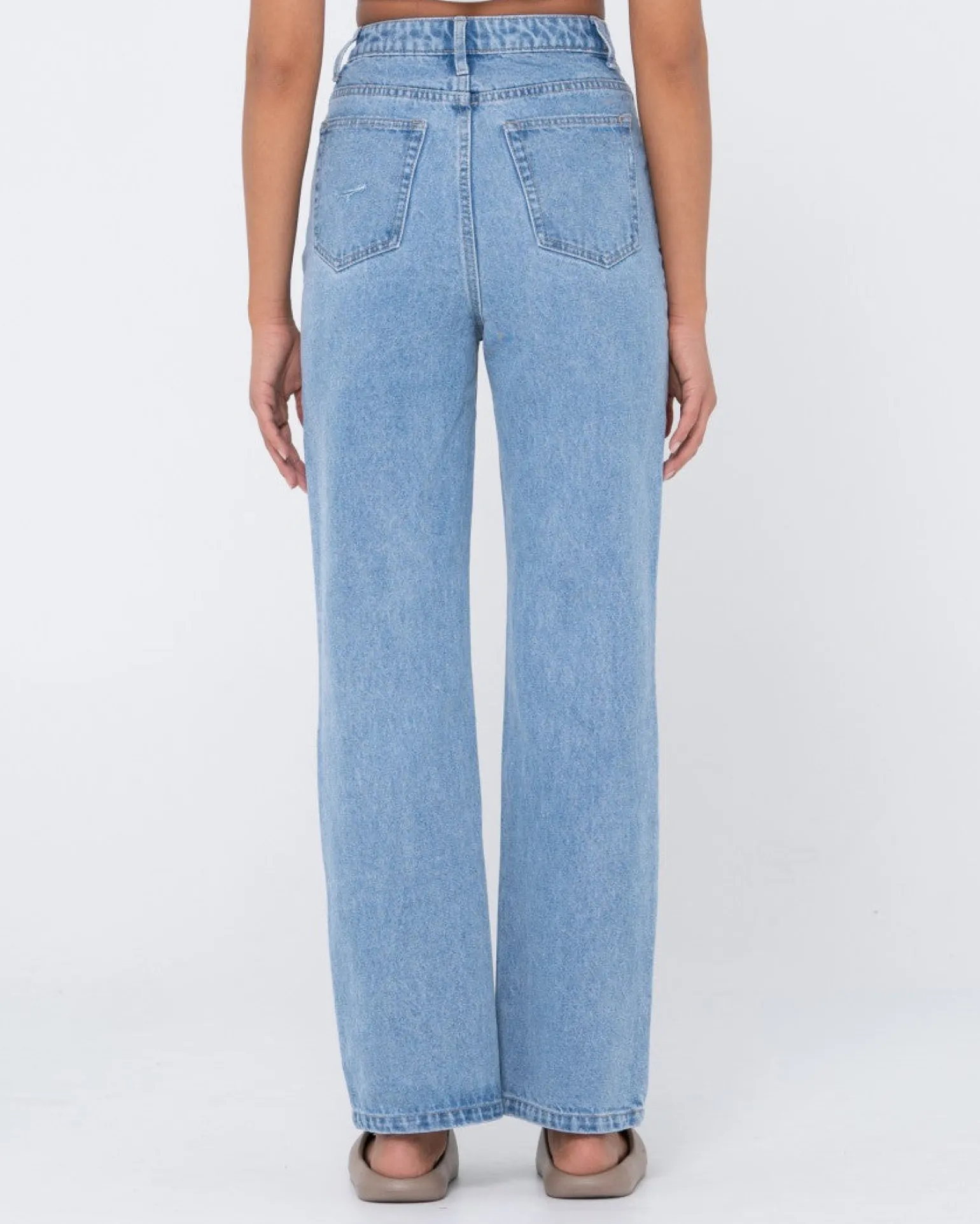 Jean Recto Desgastado De Talle Alto Chloe>Rusty Best