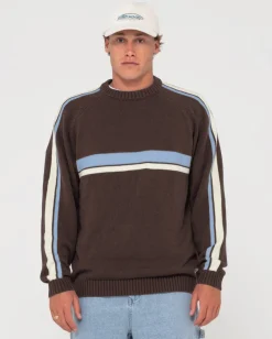 Jersey De Punto Con Cuello Redondo Y Lineas Blancas>Rusty Discount