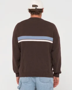 Jersey De Punto Con Cuello Redondo Y Lineas Blancas>Rusty Discount