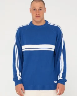 Jersey De Punto Con Cuello Redondo Y Lineas Blancas>Rusty Discount