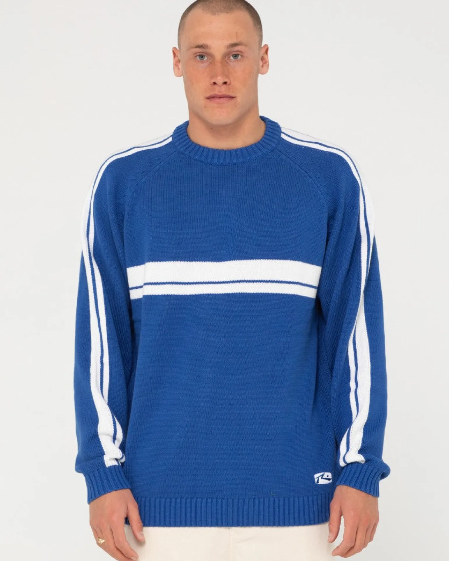 Jersey De Punto Con Cuello Redondo Y Lineas Blancas>Rusty Discount