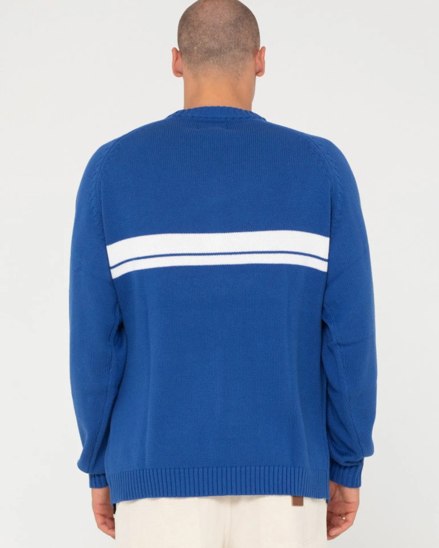 Jersey De Punto Con Cuello Redondo Y Lineas Blancas>Rusty Discount