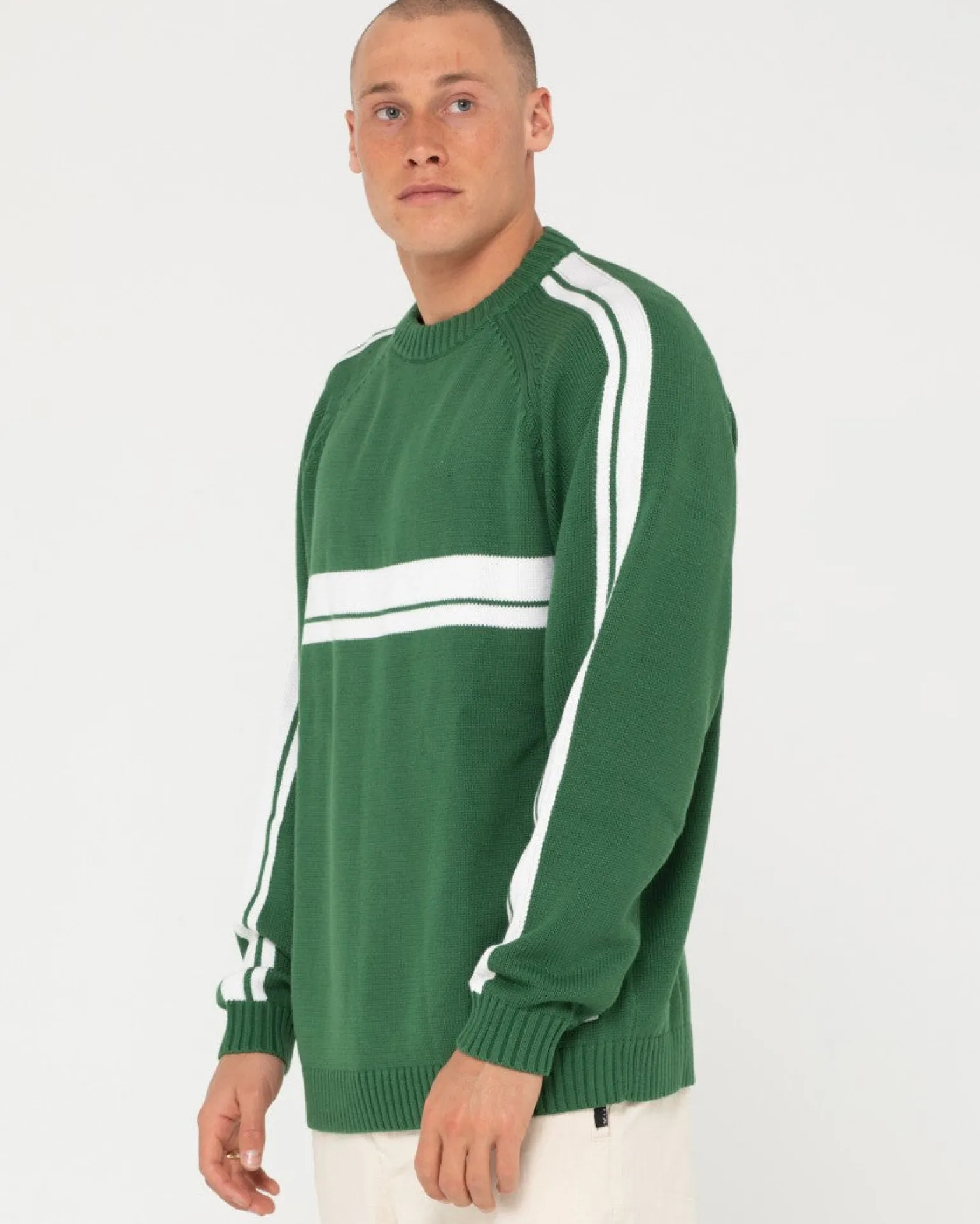 Jersey De Punto Con Cuello Redondo Y Lineas Blancas>Rusty Flash Sale