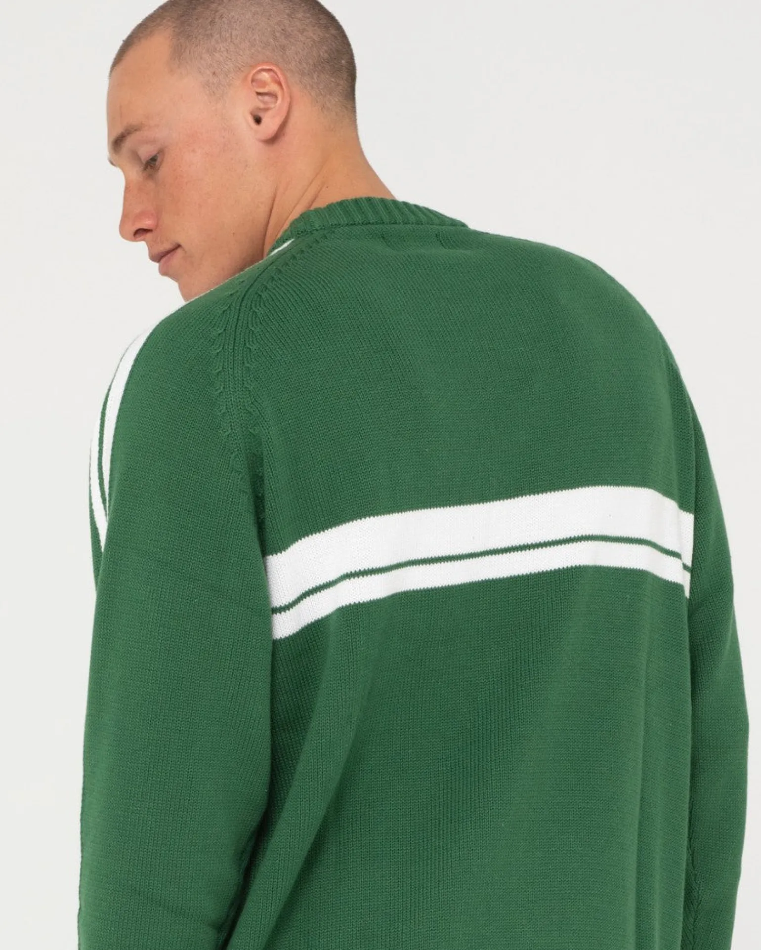 Jersey De Punto Con Cuello Redondo Y Lineas Blancas>Rusty Flash Sale