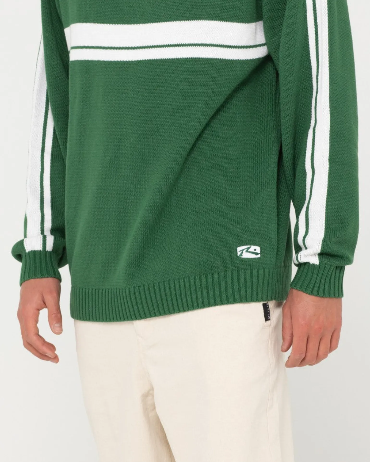 Jersey De Punto Con Cuello Redondo Y Lineas Blancas>Rusty Flash Sale