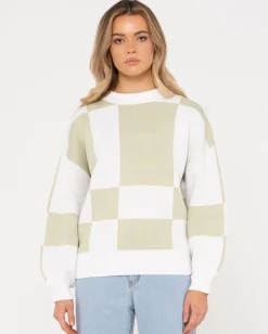 Jersey De Punto Con Cuello Redondo En Contraste Dora>Rusty Best Sale