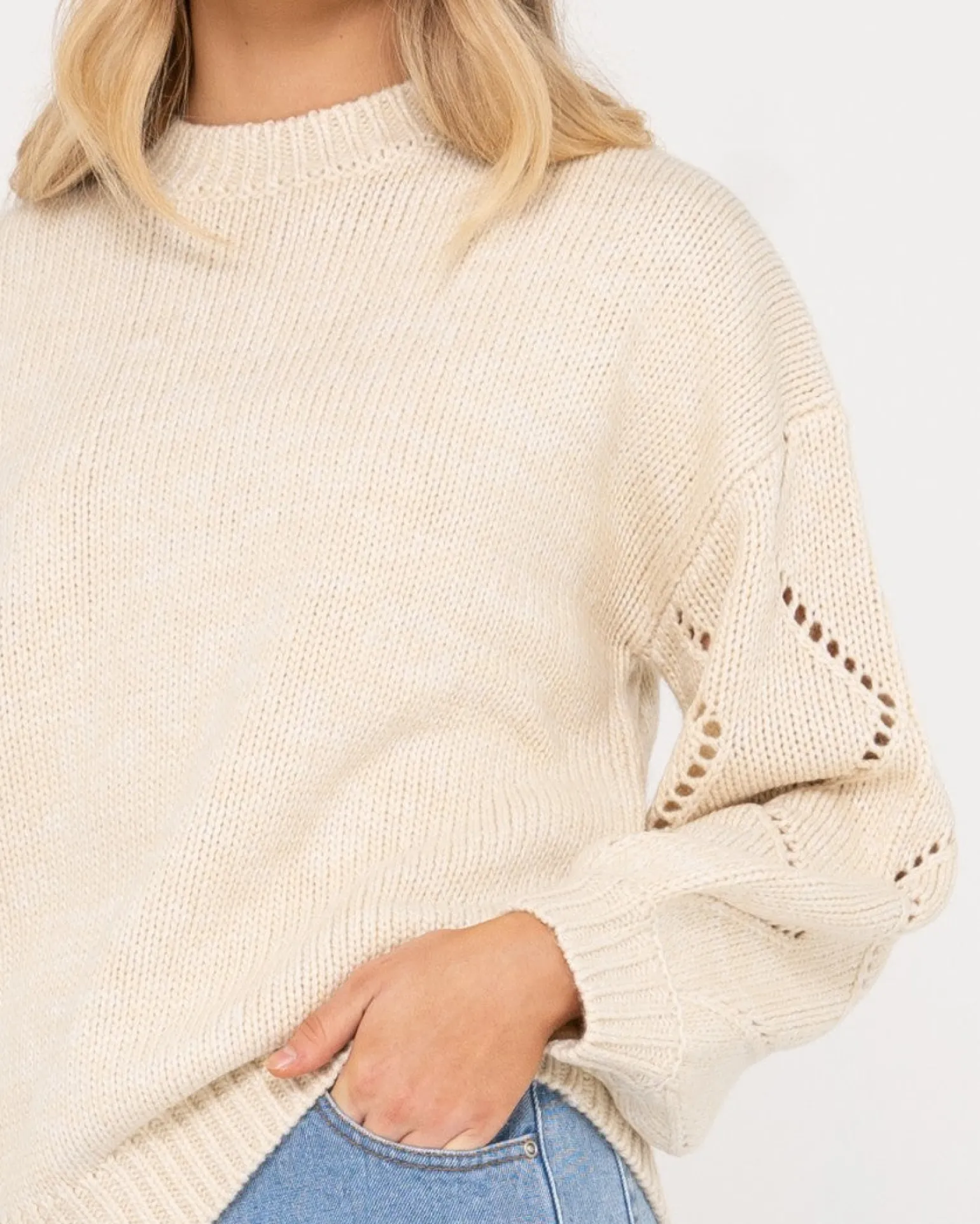 Jersey De Punto Con Cuello Redondo Y Ajuste Relajado Rossie>Rusty Cheap