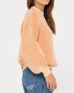 Jersey De Punto Con Cuello Simulado Y Ajuste Relajado De Ora><noscript><img width=