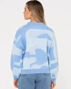 Jersey De Punto Extragrande Con Cuello Redondo Oceano><noscript><img width=