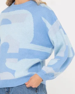 Jersey De Punto Extragrande Con Cuello Redondo Oceano><noscript><img width=
