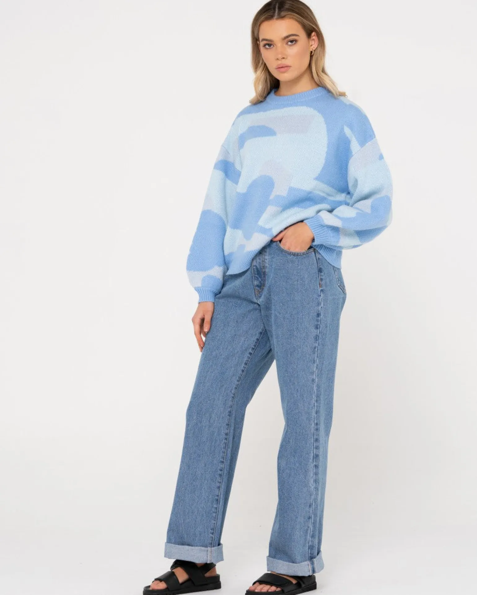 Jersey De Punto Extragrande Con Cuello Redondo Oceano>Rusty Outlet