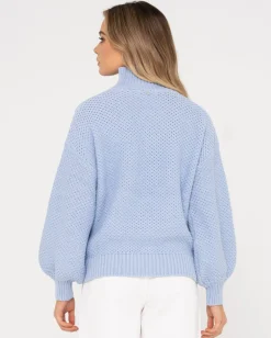 Jersey De Punto Grueso Y Relajado Con Cuello Simulado Marlow>Rusty Cheap