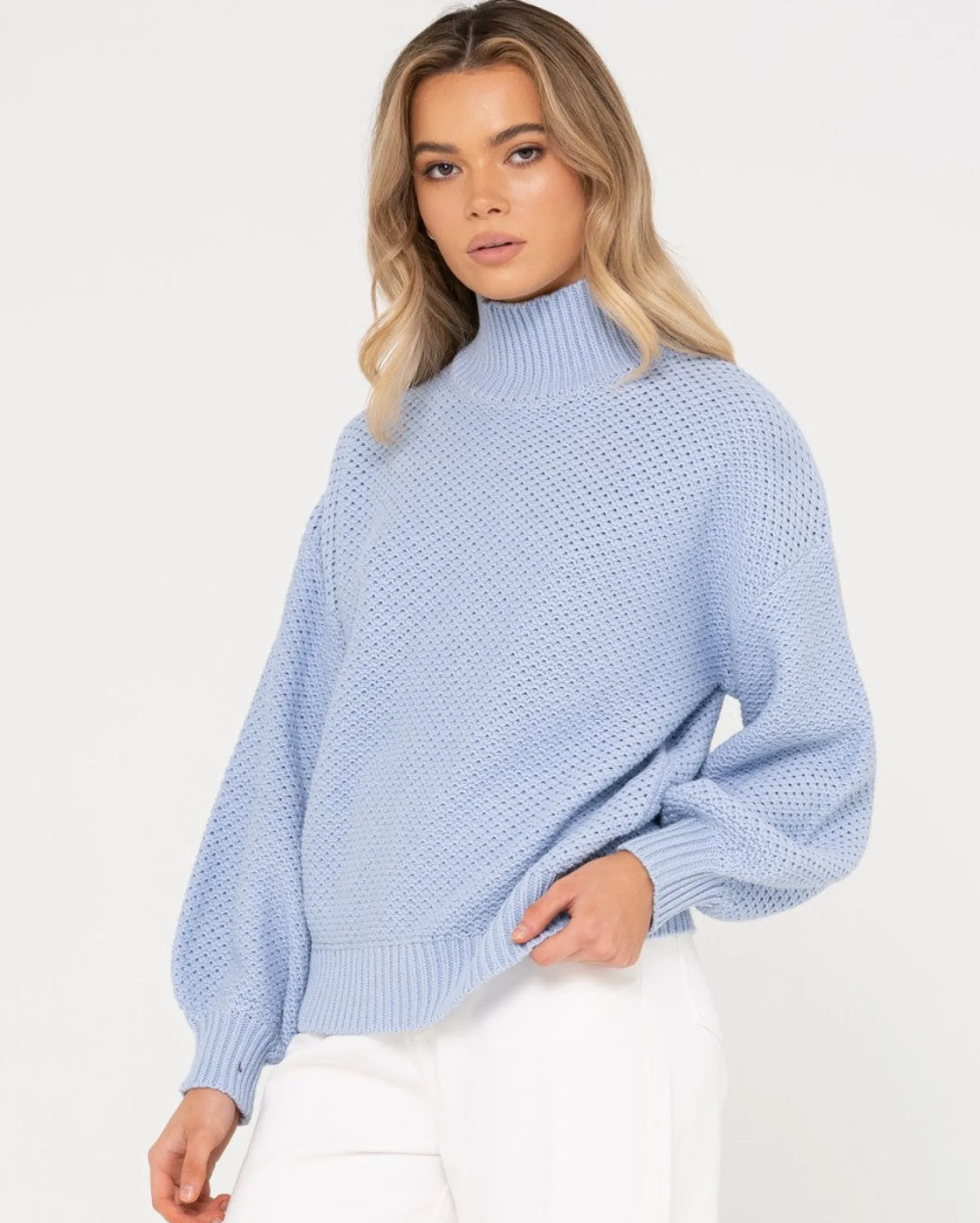 Jersey De Punto Grueso Y Relajado Con Cuello Simulado Marlow>Rusty Cheap