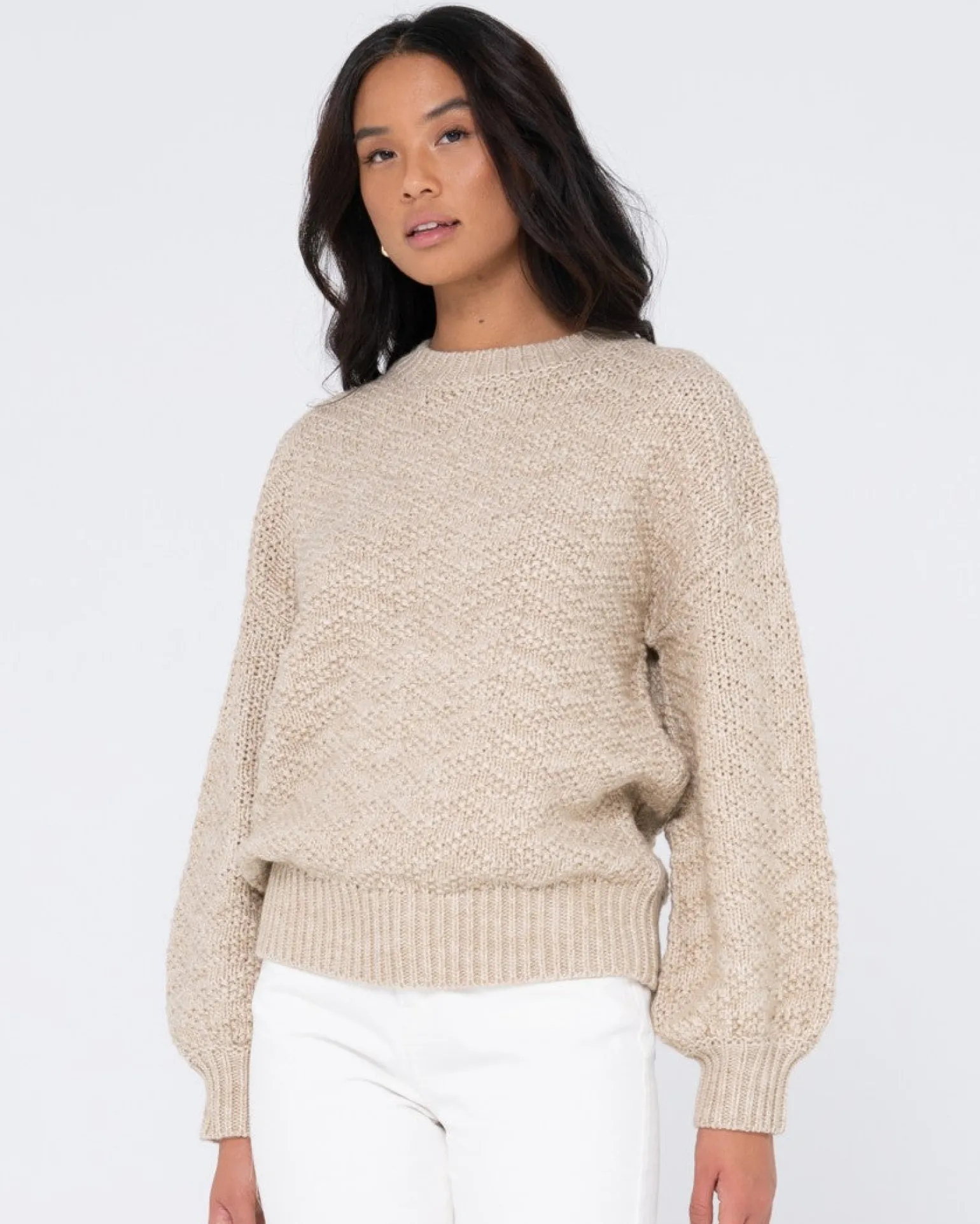 Jersey De Punto Grueso Y Relajado Con Cuello Redondo De Loulou>Rusty Hot