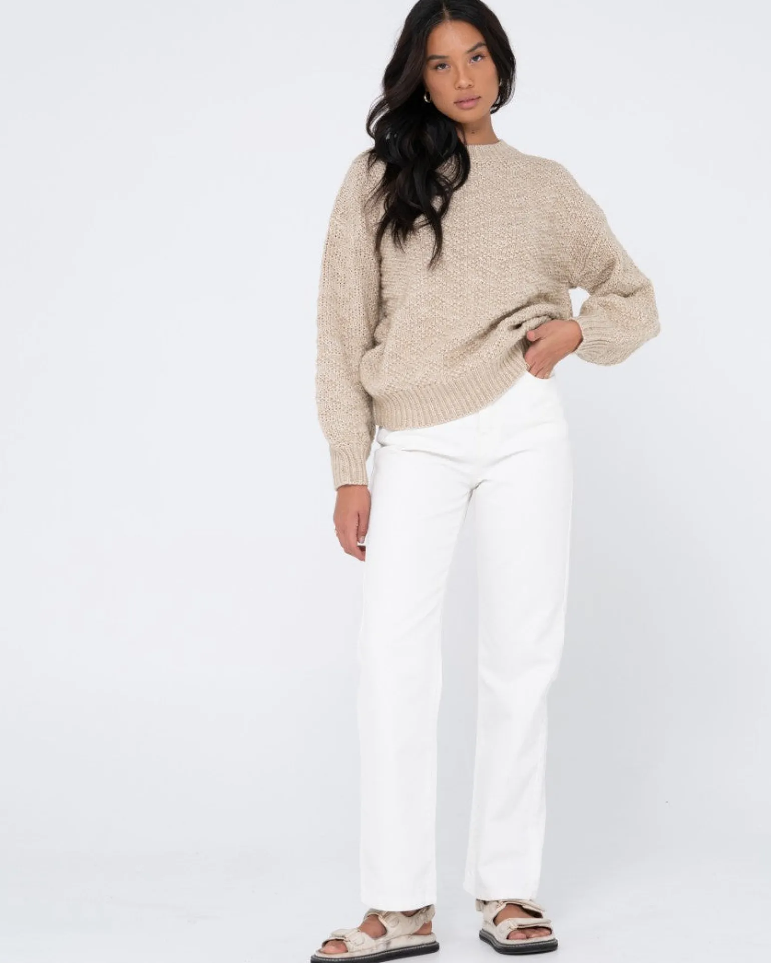 Jersey De Punto Grueso Y Relajado Con Cuello Redondo De Loulou>Rusty Hot