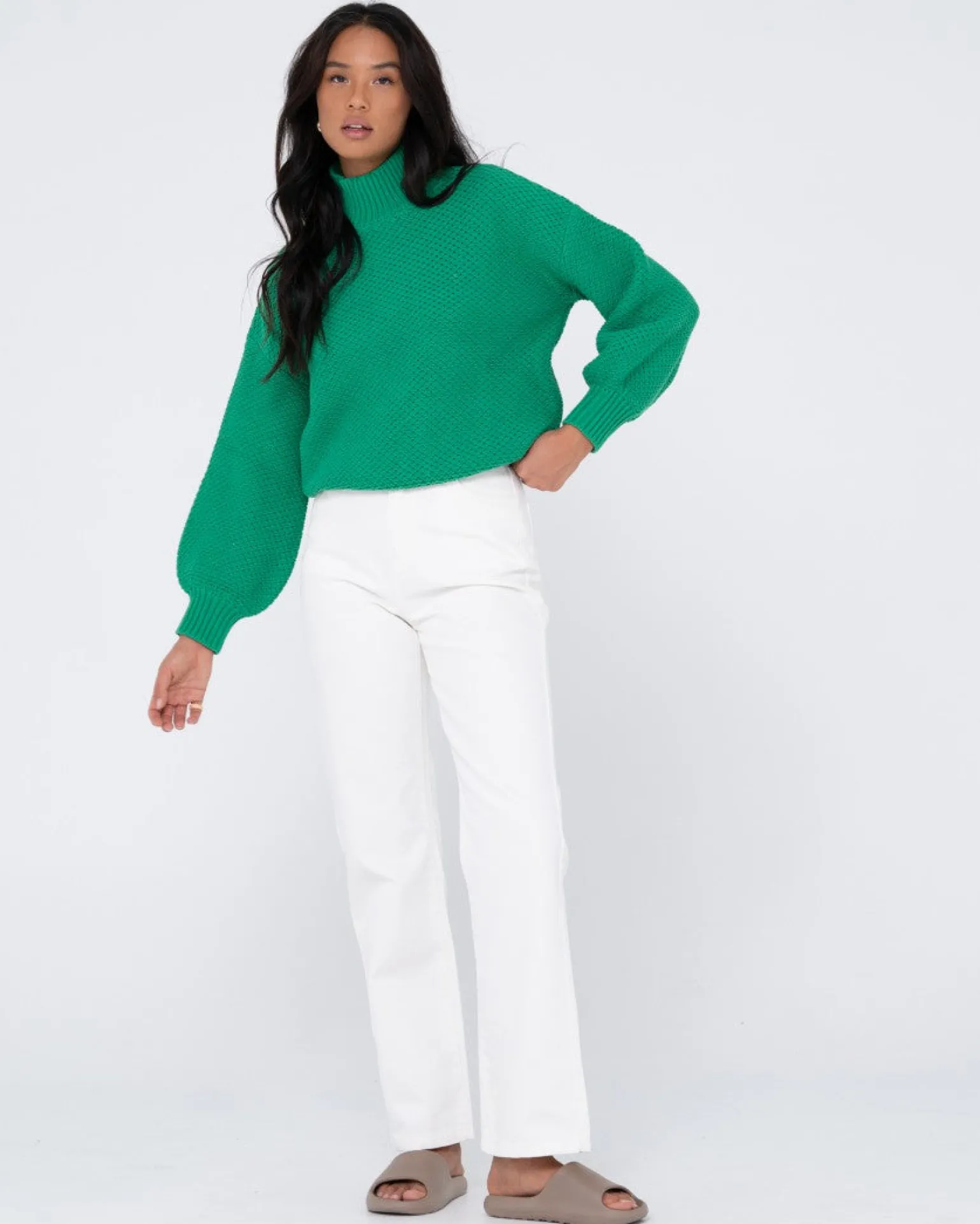 Jersey De Punto Grueso Y Relajado Con Cuello Simulado Marlow>Rusty New