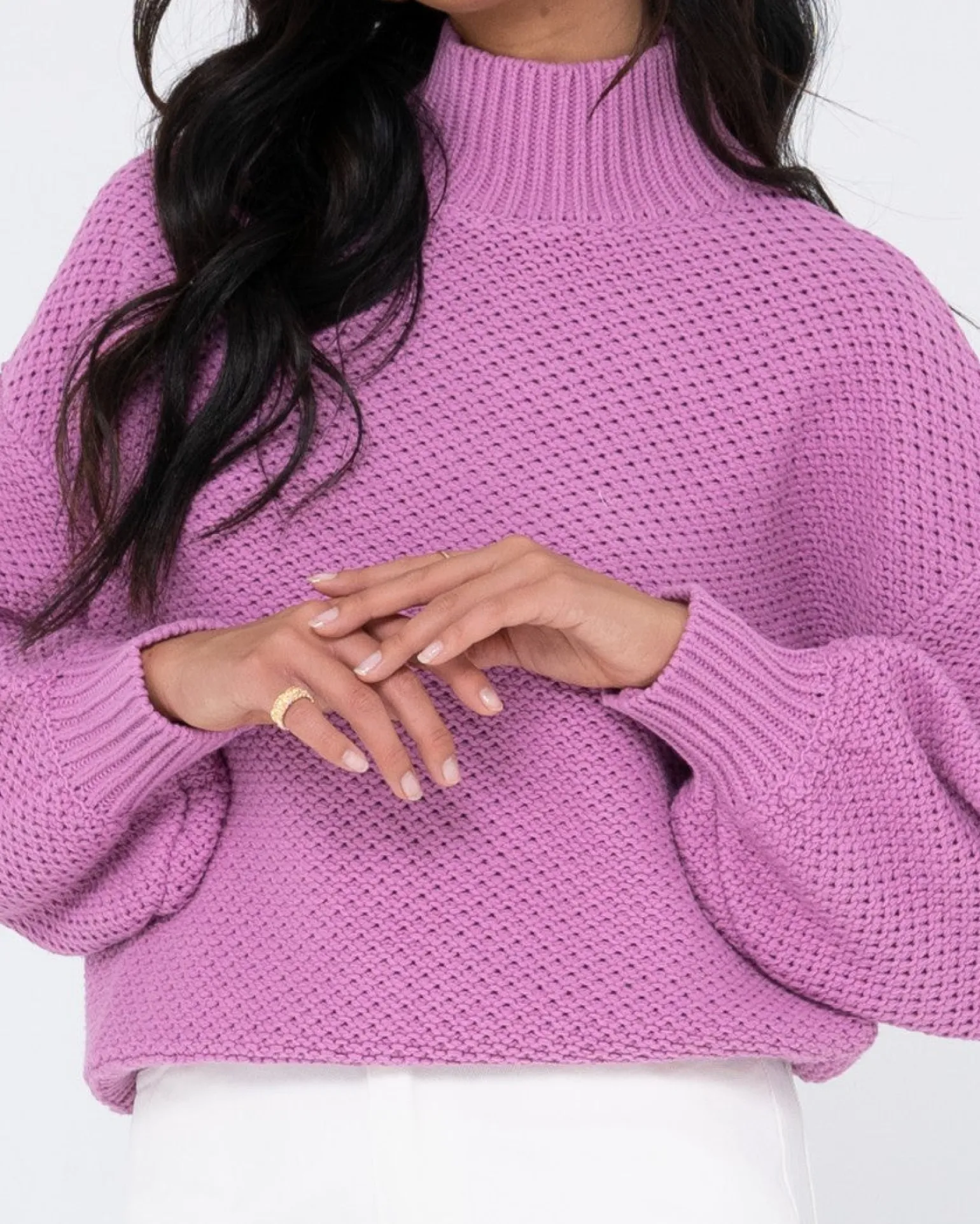 Jersey De Punto Grueso Y Relajado Con Cuello Simulado Marlow>Rusty Discount