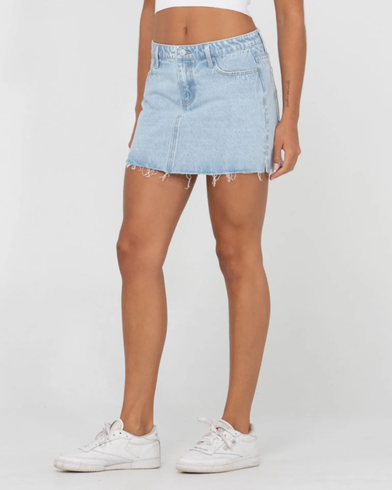 Minifalda Vaquera Celeste De Talle Bajo>Rusty Discount