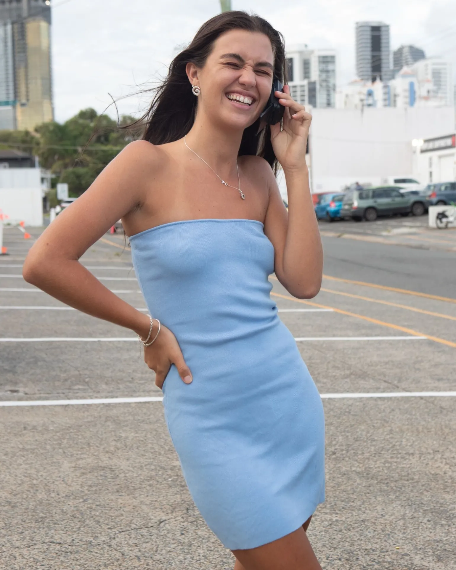 Minivestido De Punto Sin Tirantes Amelia>Rusty Hot