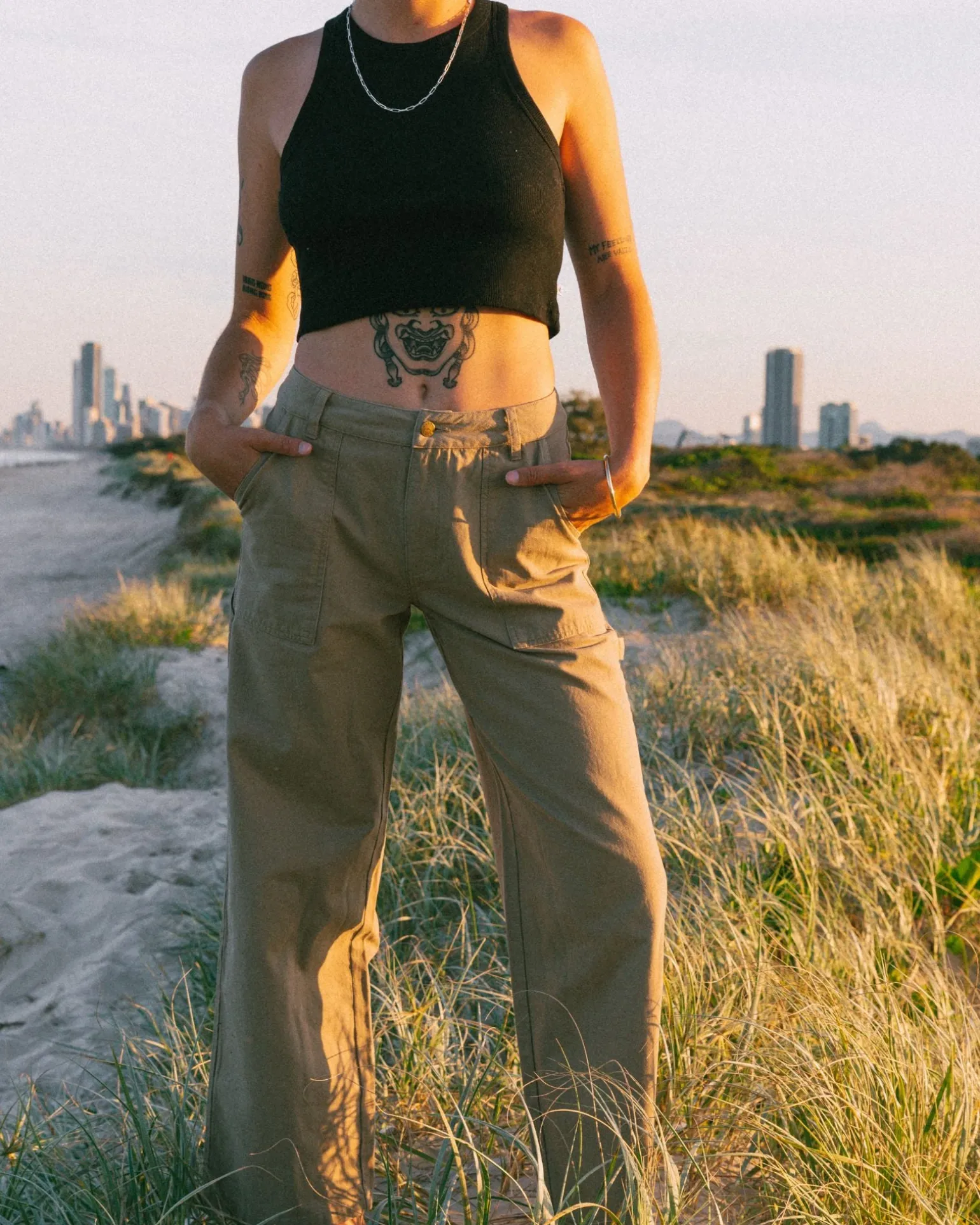 Pantalon Carpintero De Talle Medio Billie>Rusty New