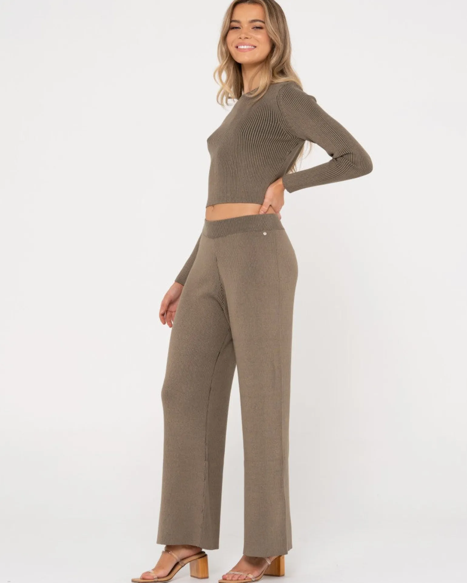 Pantalon Confort De Punto Con Pernera Ancha Solace>Rusty Cheap