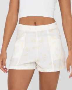 Pantalon Corto Cassidy De Lino De Talle Alto><noscript><img width=