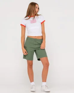 Pantalon Corto De Lona De Talle Bajo Cadet>Rusty Best Sale