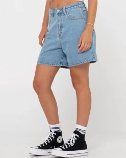 Pantalon Corto De Mezclilla De Talle Alto Chipre><noscript><img width=